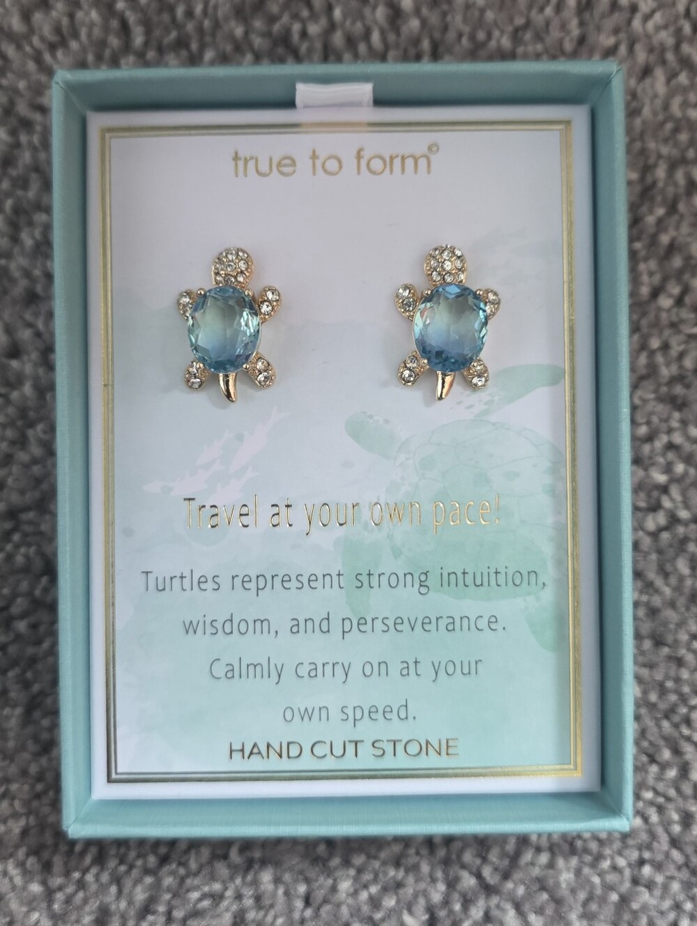 TRUE TO FORM TURTLE CUBIC ZIRCONIA GEMSTONE EARRINGS